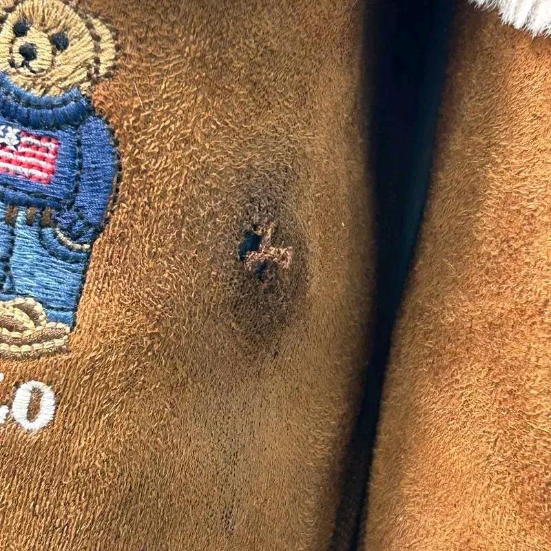 RALPH LAUREN 테디베어 스웨이드 스커프 브라운 230 6