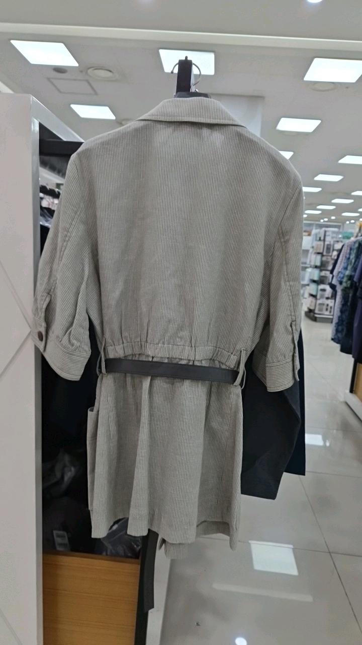 반팔 벨티드 사파리 스트라이프 재킷 3