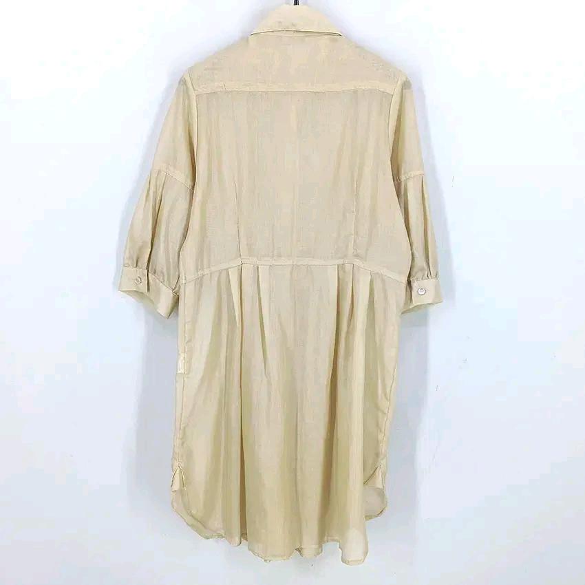 VIESTE 여성 여름 시스루 롱블라우스 베이지 (HU45235) 3