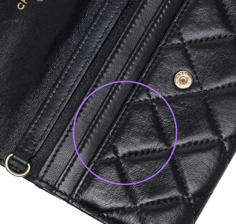 샤넬 블랙 램스킨 코코 마크 WOC 금장 체인 지갑 9