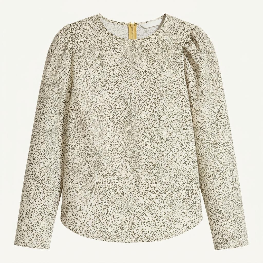 h&m 레오파드 퍼프 소매 블라우스 1