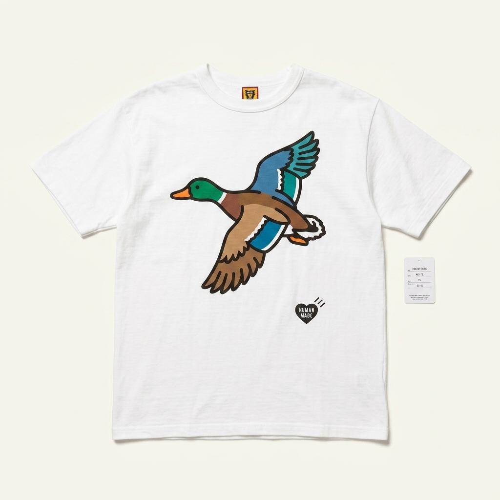 [XL] 휴먼메이드 오리 그래픽 티셔츠 #13 화이트 HM28TE016 1