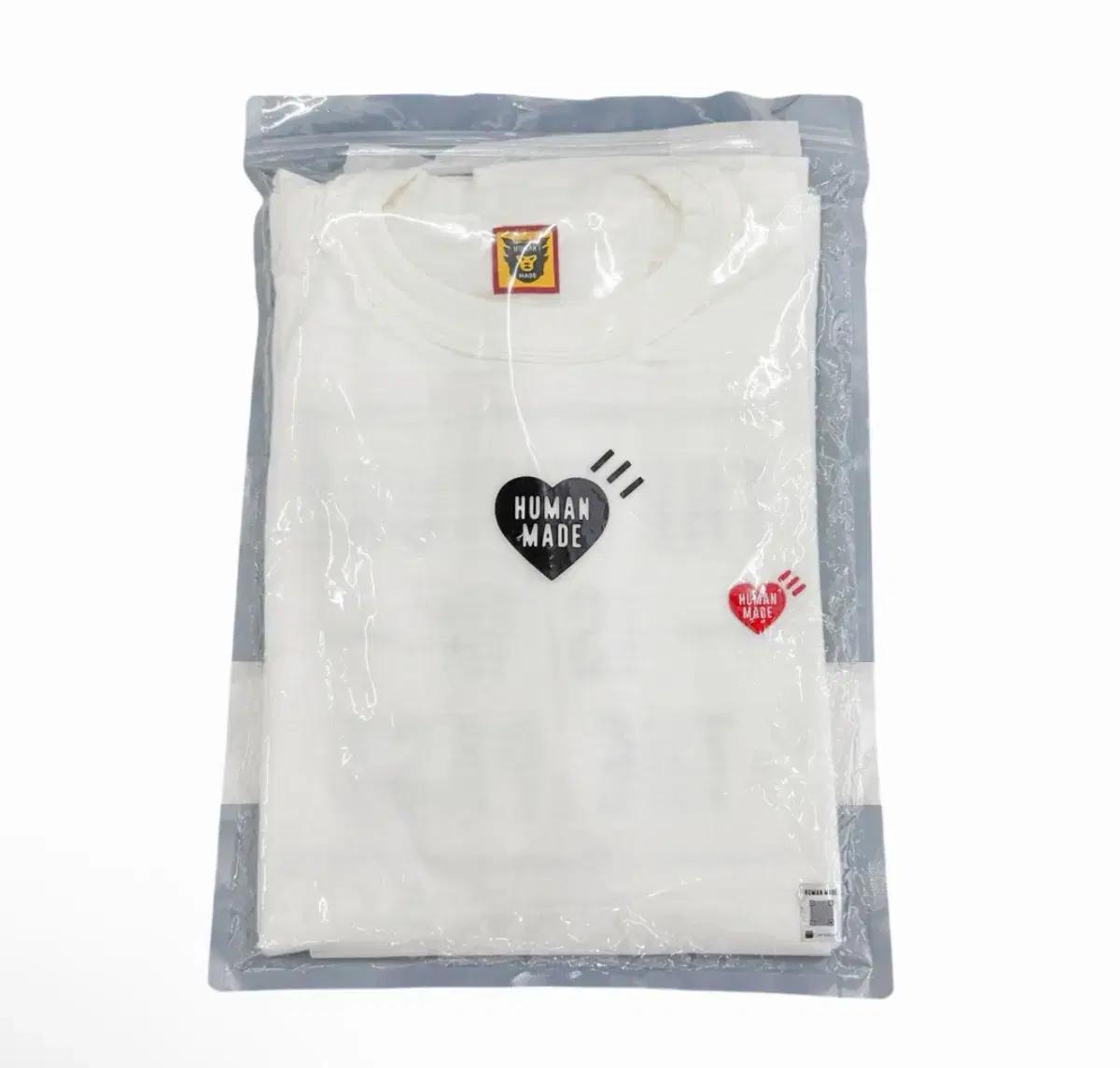 [XL] 휴먼메이드 하트 뱃지 반팔 티셔츠 화이트 HM28CS030 2