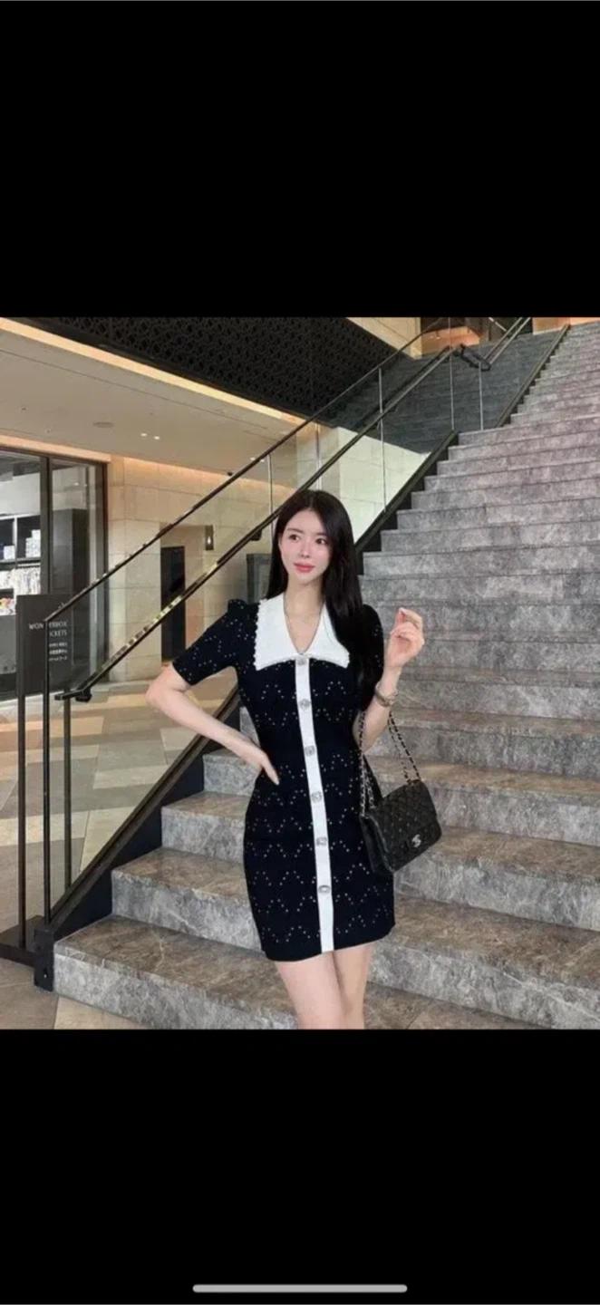 블랙 큐빅 미니 원피스 3