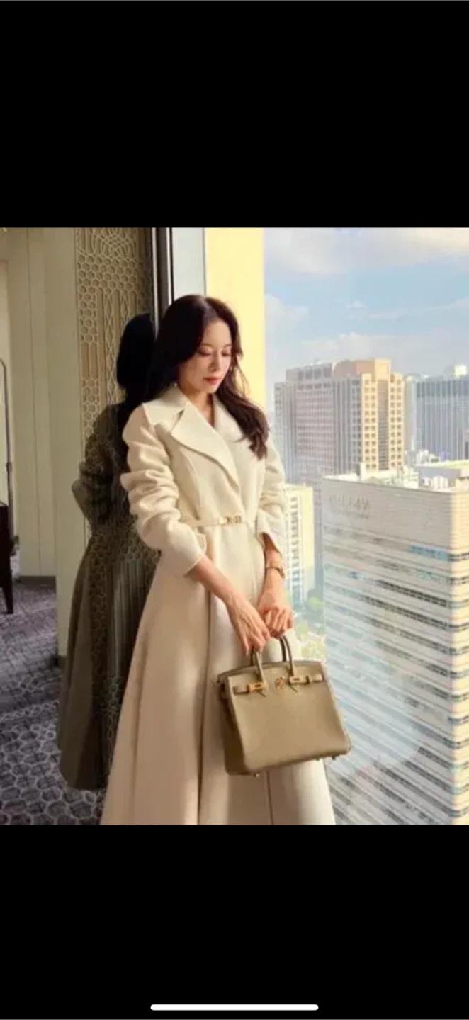아이보리 롱 코트 9