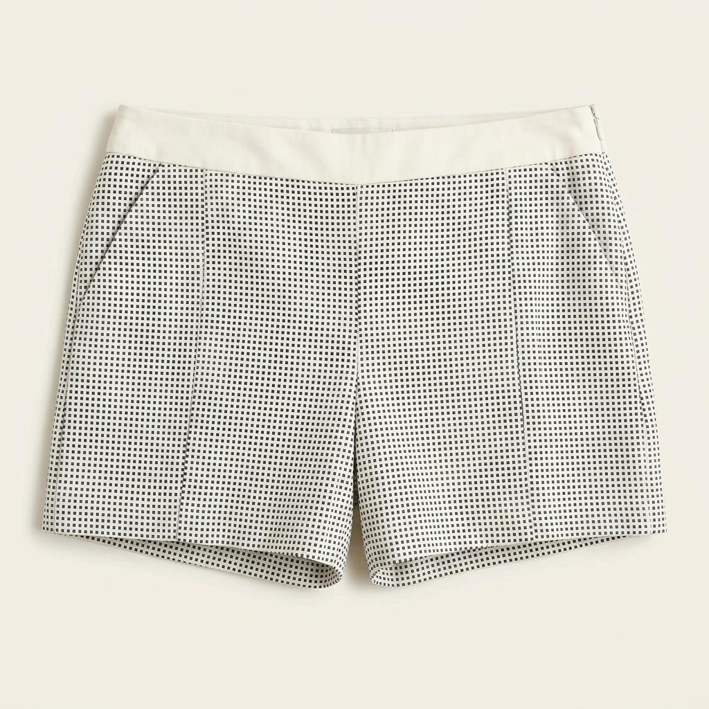 르꼴레뜨 여성 여름 체크 옆지퍼 핫팬츠 화이트 (HU45276) 1