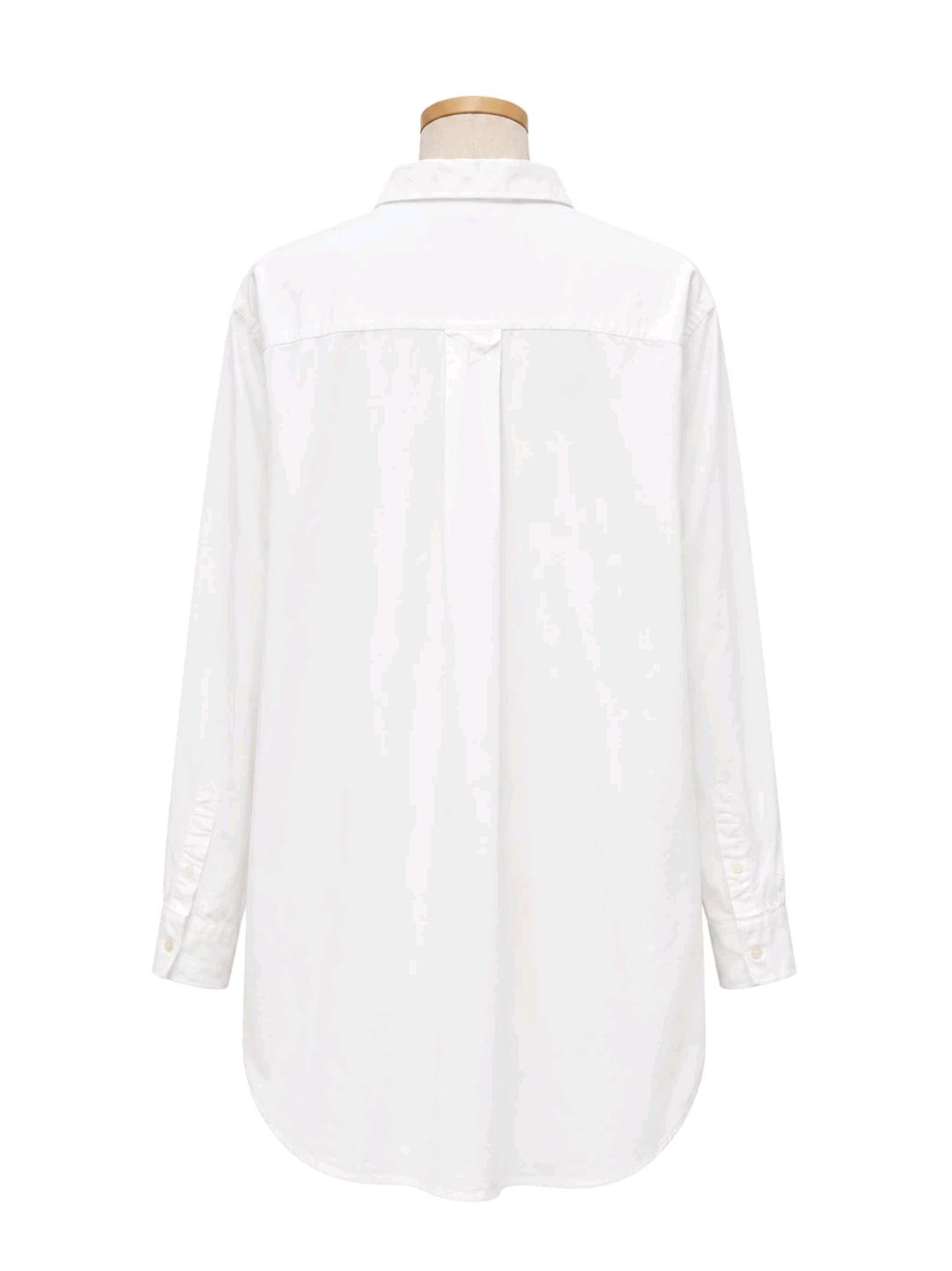 MSGM 셔츠 남성 여성 옥스포드 롱 3