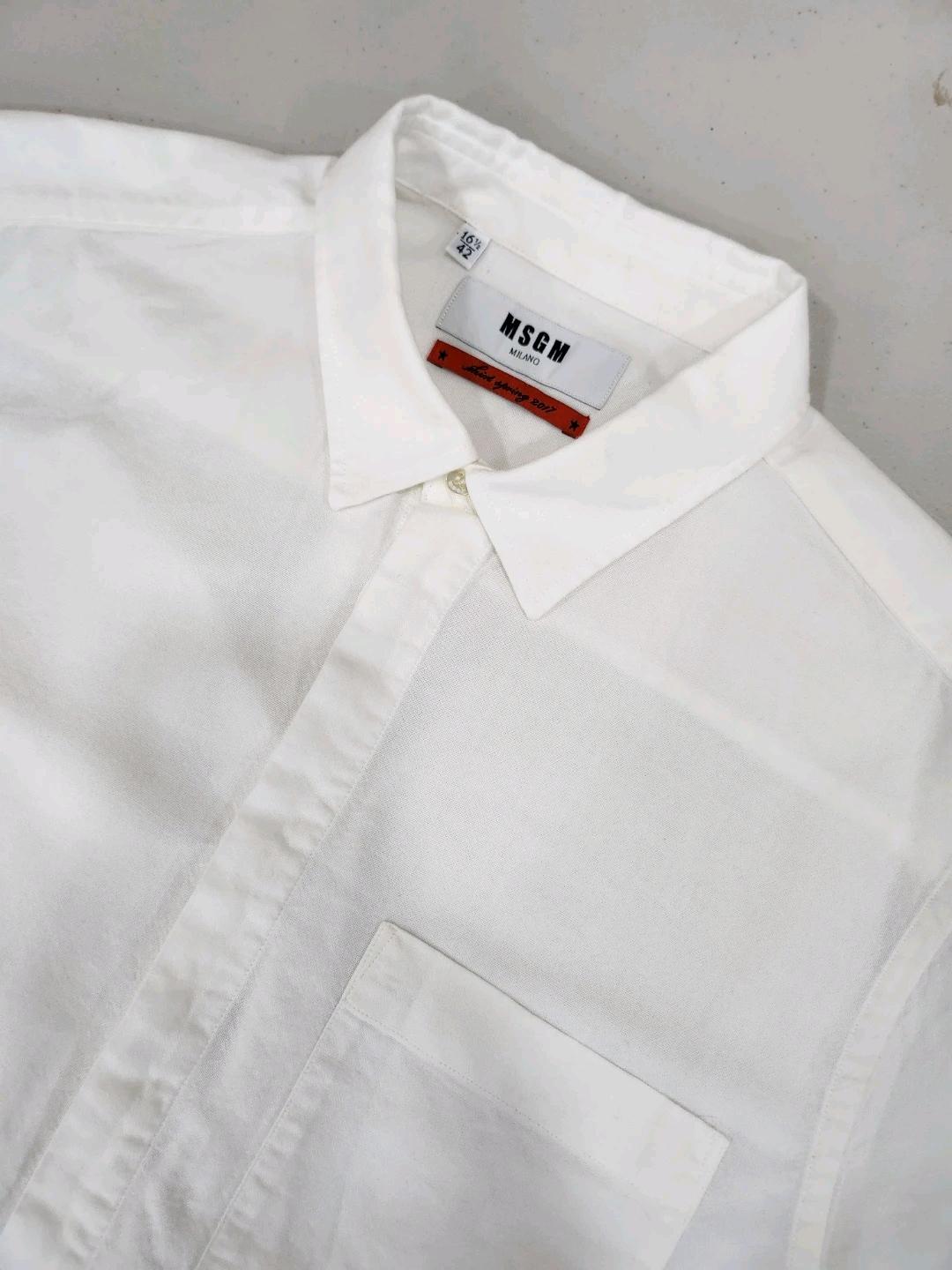 MSGM 셔츠 남성 여성 옥스포드 롱 4