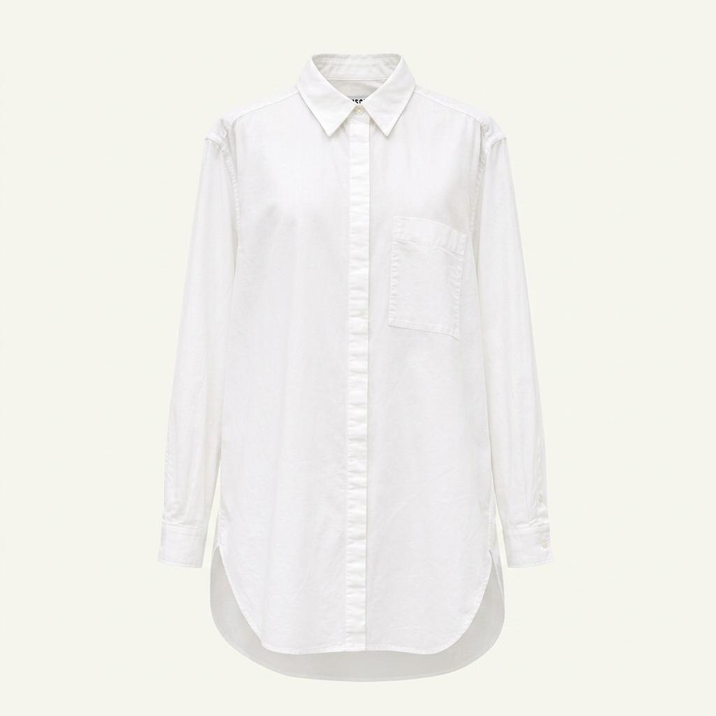 MSGM 셔츠 남성 여성 옥스포드 롱 1