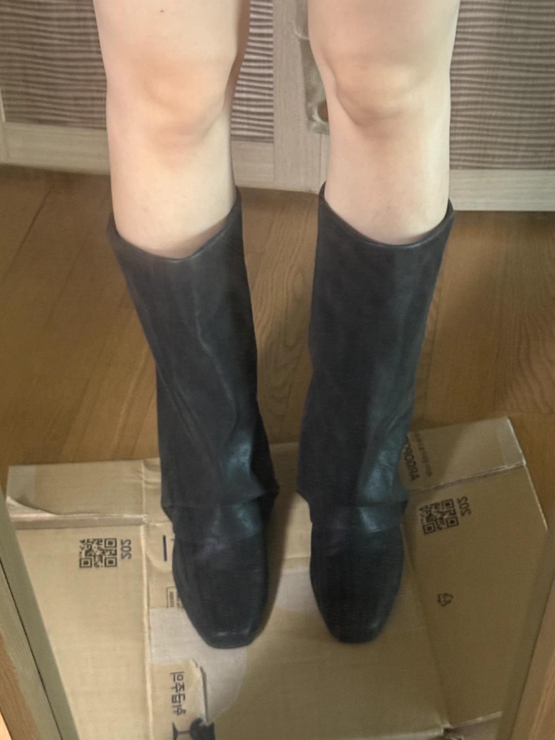 [릿킴] 블랙 스웨이드 부츠 245 7