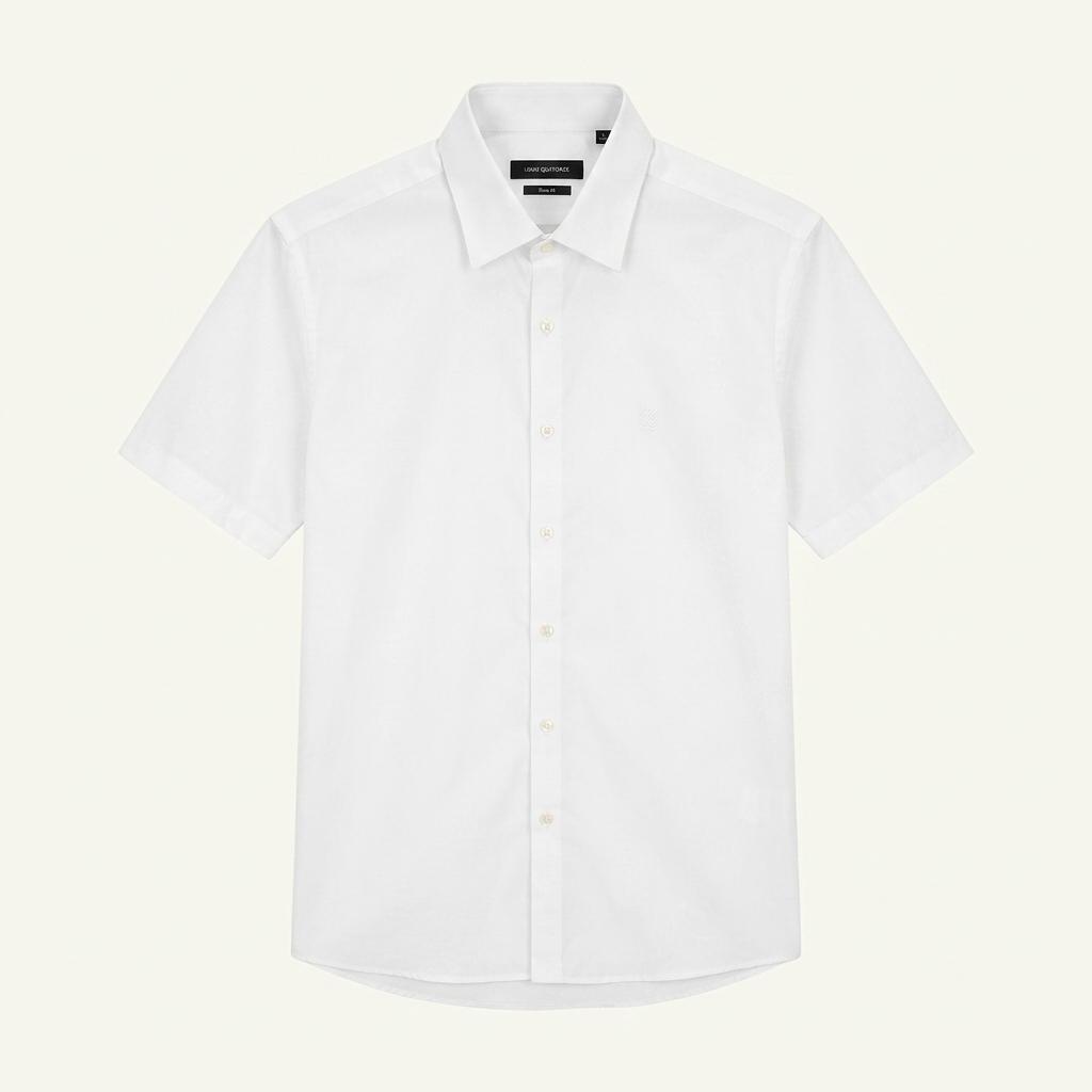 105,XL)) LOUIS QUATORZE 루이까또즈 슬림핏 올화이트 반팔 셔츠 !~ 1