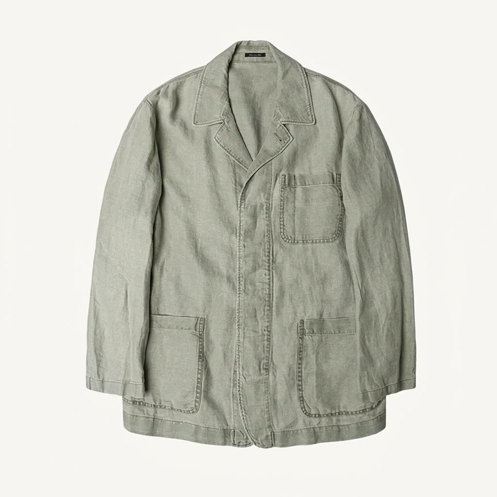 마시모두띠 [Massimo Dutti] 피그먼트 워싱 린넨 히든버튼 자켓