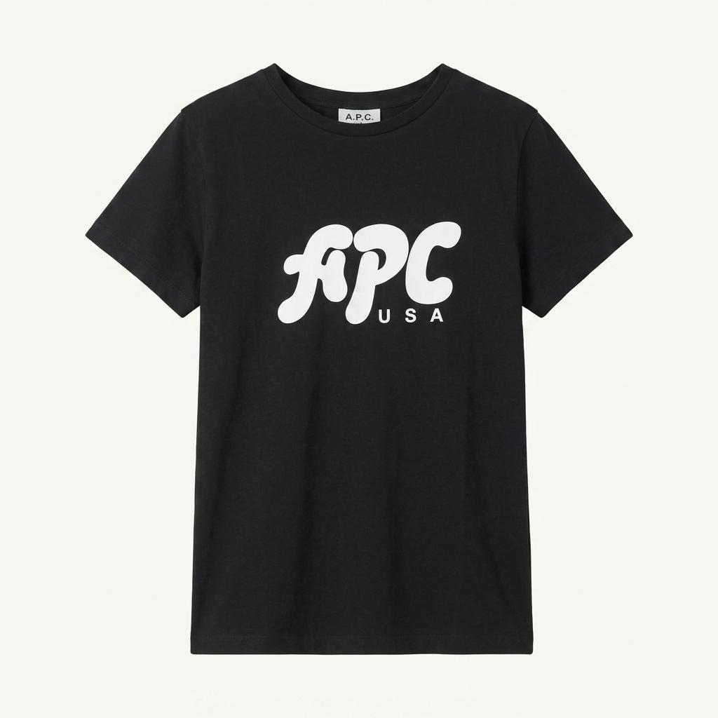 아페쎄 APC U.S. 로고 반팔 티셔츠 블랙 1