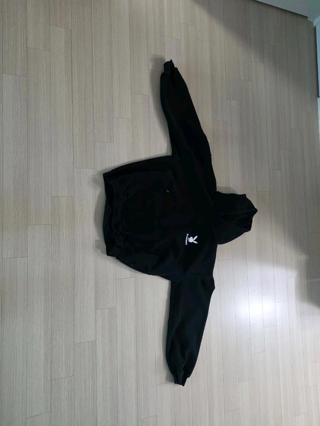 플레이보이 블랙 후드티 L 3