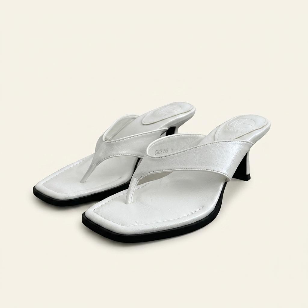 #1141 쪼리힐 5.5cm 샌들 슬리퍼 240 화이트 1