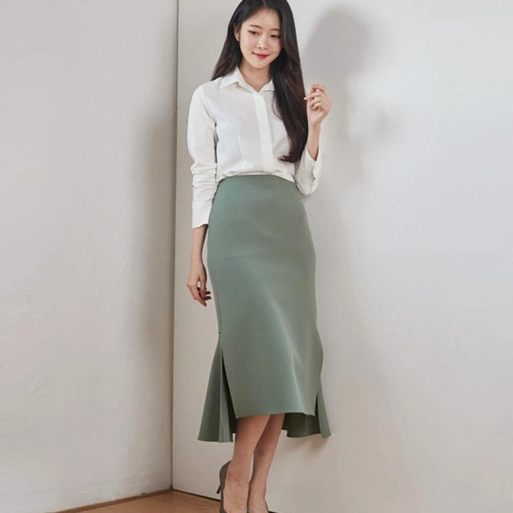 으네드레스 EUNE 언발 머메이드 스커트 퍼플 55 5