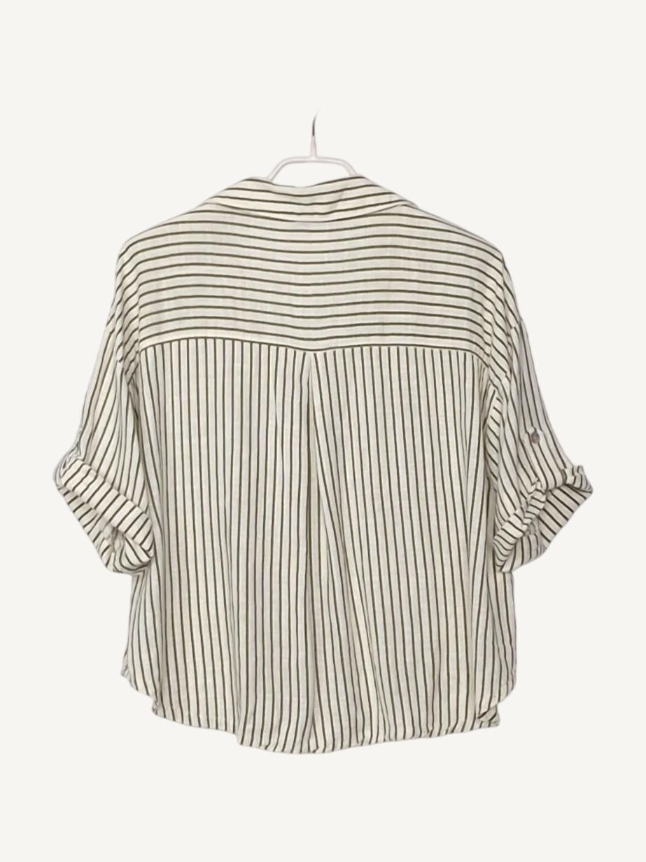 자라 자라 ZARA 그린 스트라이프 셔츠 EUR XS [A507] 3