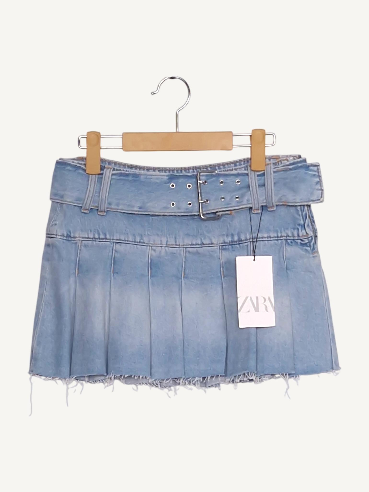 자라 자라 ZARA 데님 플리츠 스커트 S (새상품) [A514] 2