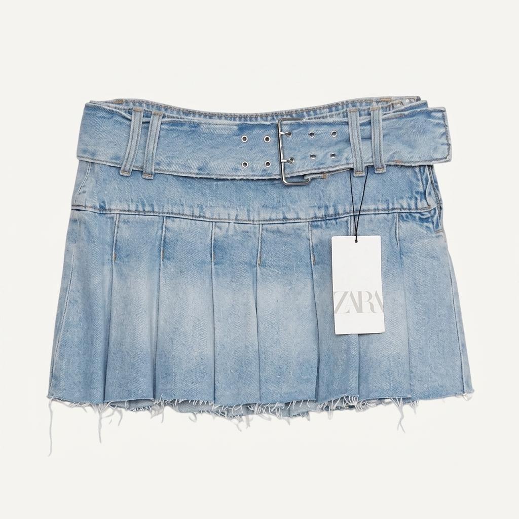 자라 자라 ZARA 데님 플리츠 스커트 S (새상품) [A514] 1