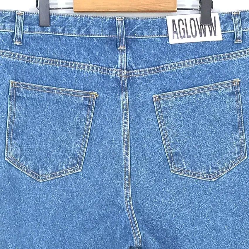 A.GLOWW 남성 약워싱 데님반바지 블루L (HU39644) 4