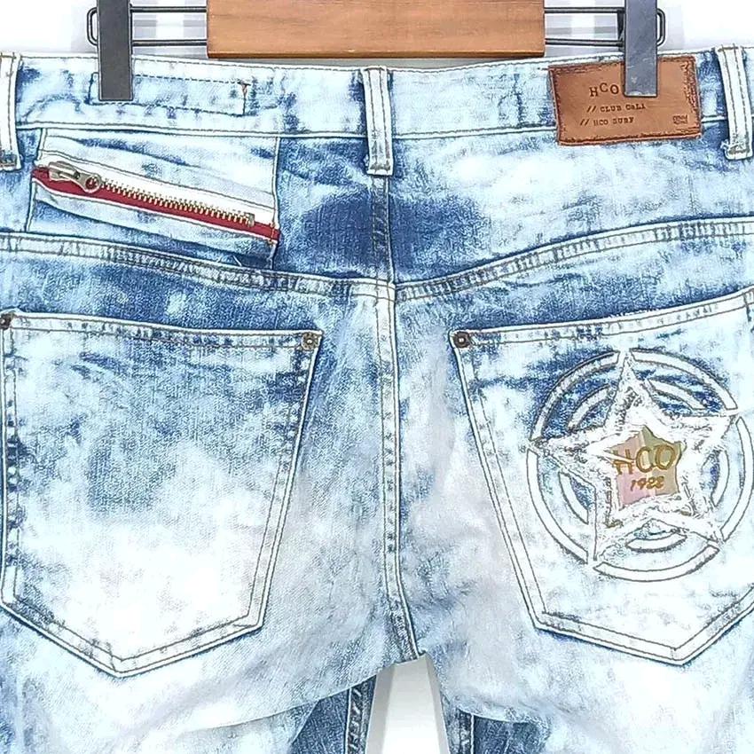 HCO1922 남성 돌청 스판끼 데님반바지 연청L (HU39645) 4