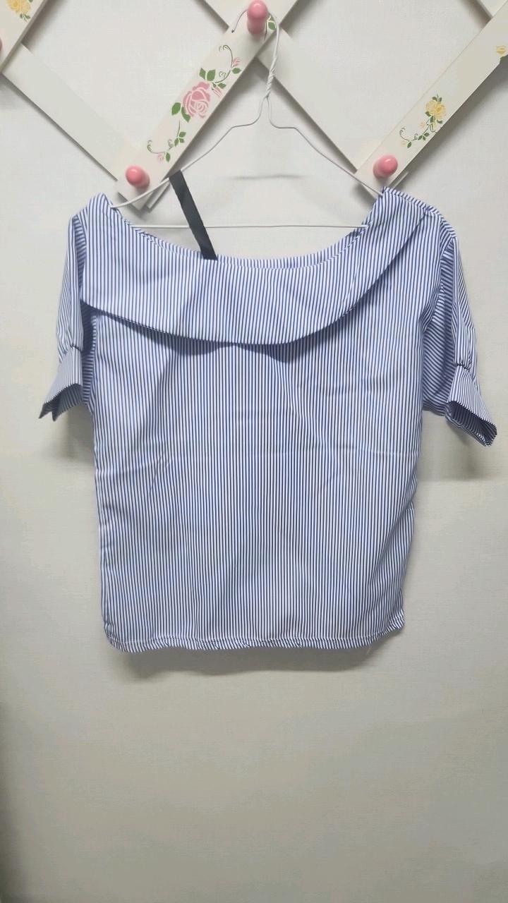 세일러 카라 스트라이프 오프숄더 블라우스 3
