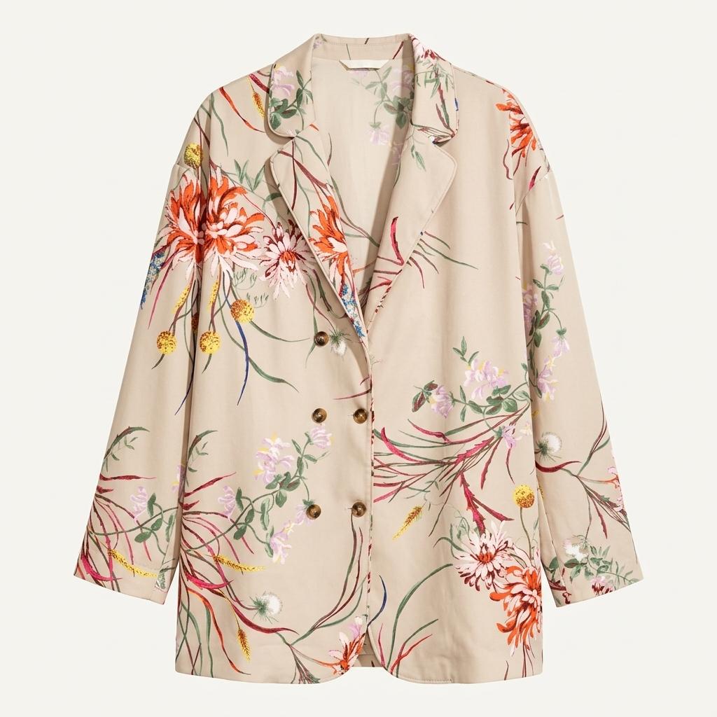 H&M 에이치앤엠 플로럴 패턴 셔츠 재킷
