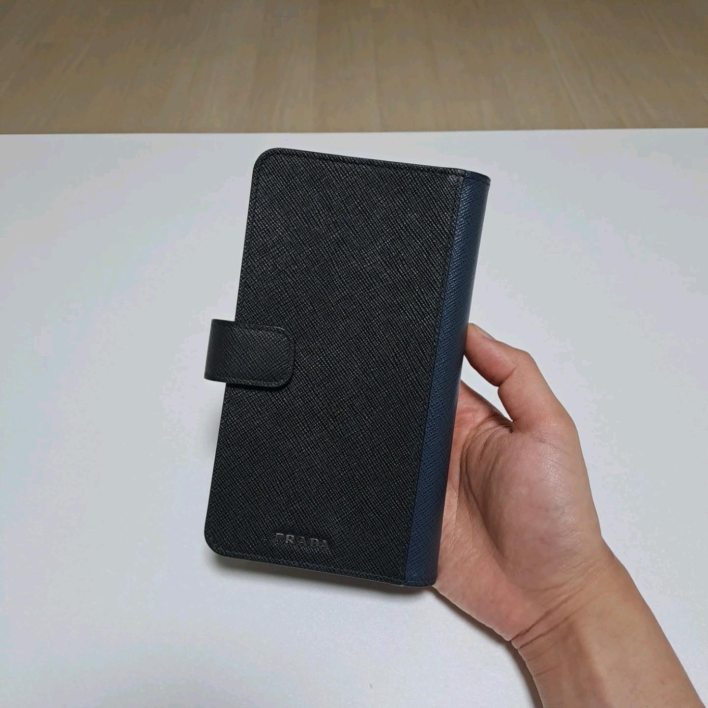 [100%/정품] 프라다 사피아노 수납형 장지갑 블랙네이비, 프라다지갑,프라다장지갑 2