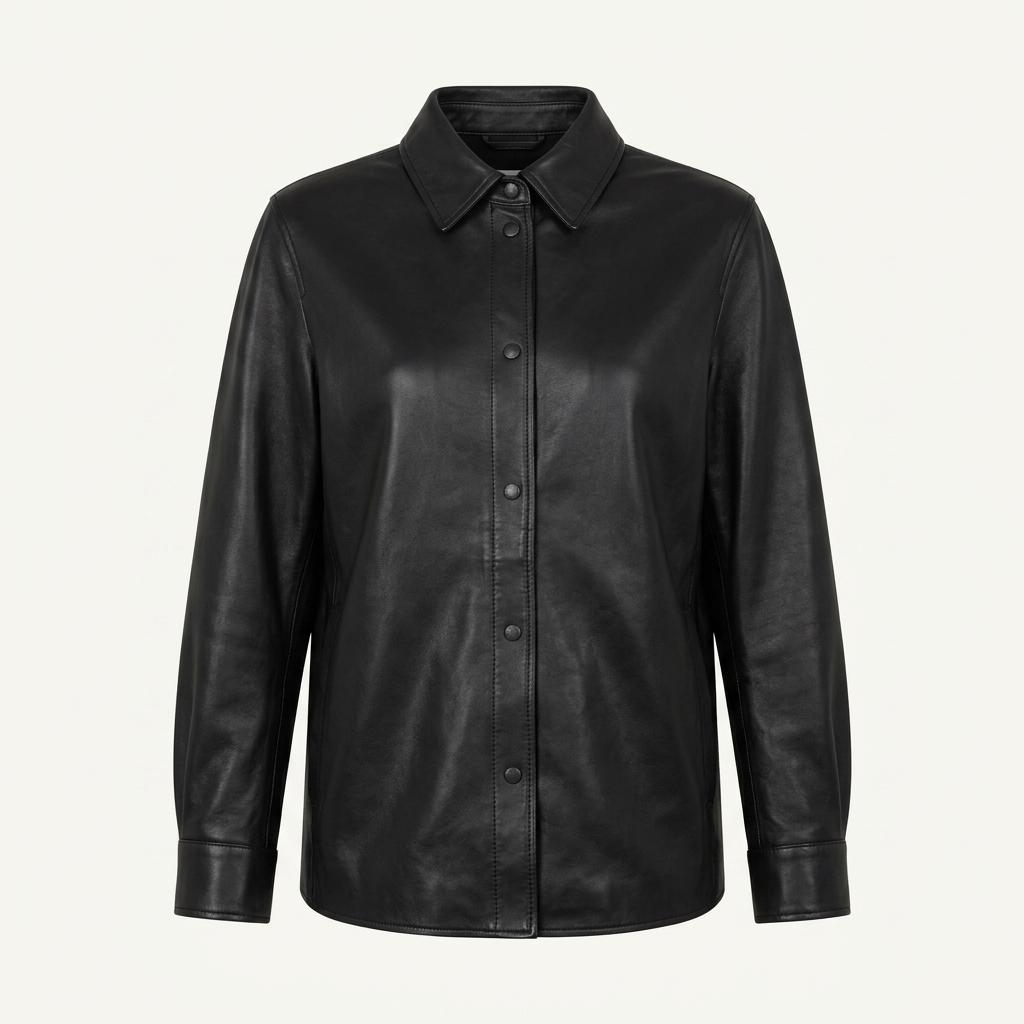 엘보른 레더 셔켓 Fine Leather Shacket 34