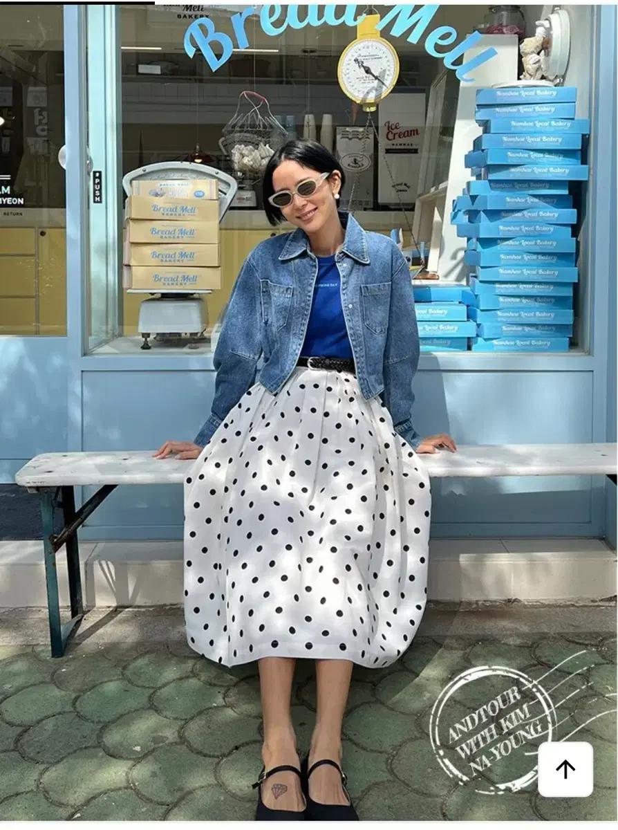 And you 앤유 데님 청자켓 + 데님 스커트 김나영 4