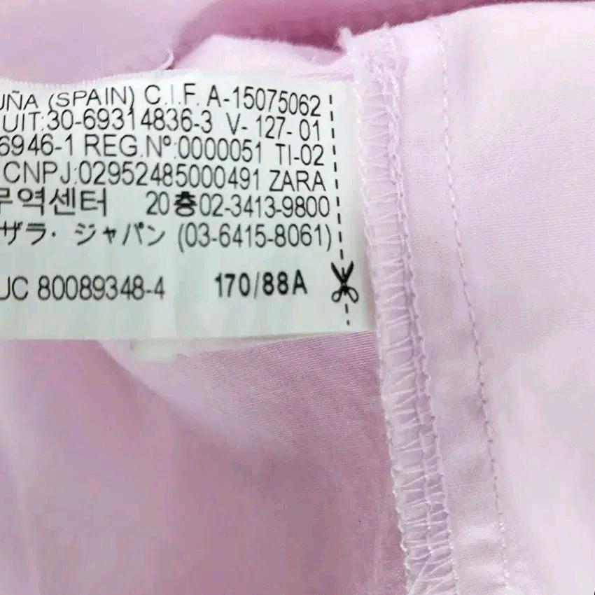 자라 여성 여름 진주 나팔소매 블라우스 핑크M (HU45347) 6