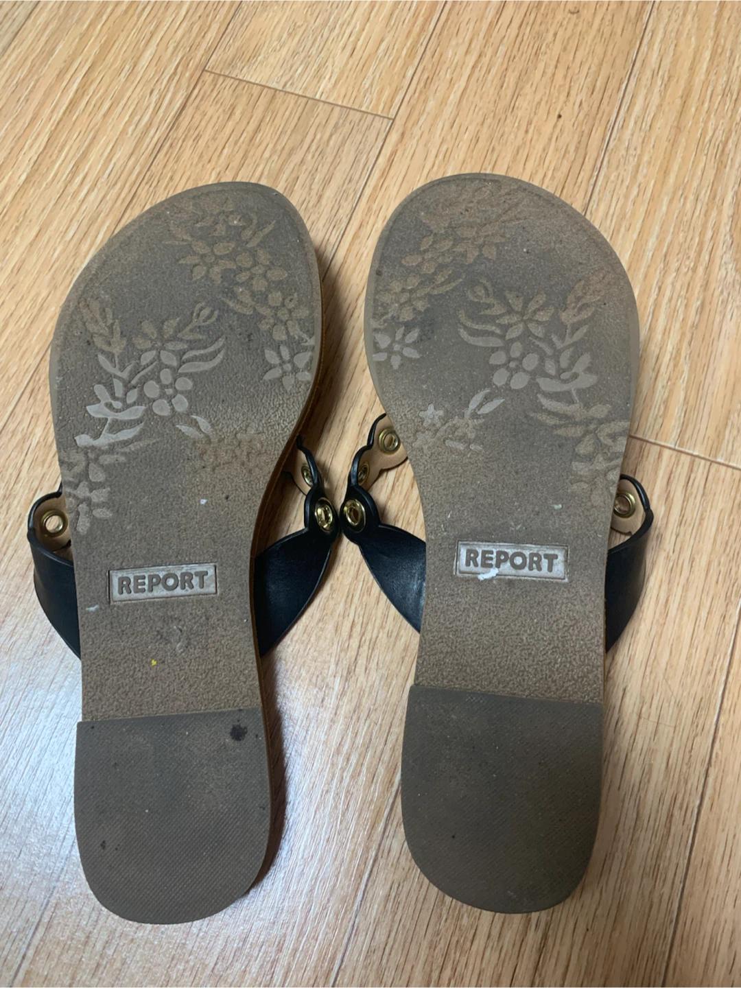 REPORT 블랙 쪼리 샌들 6