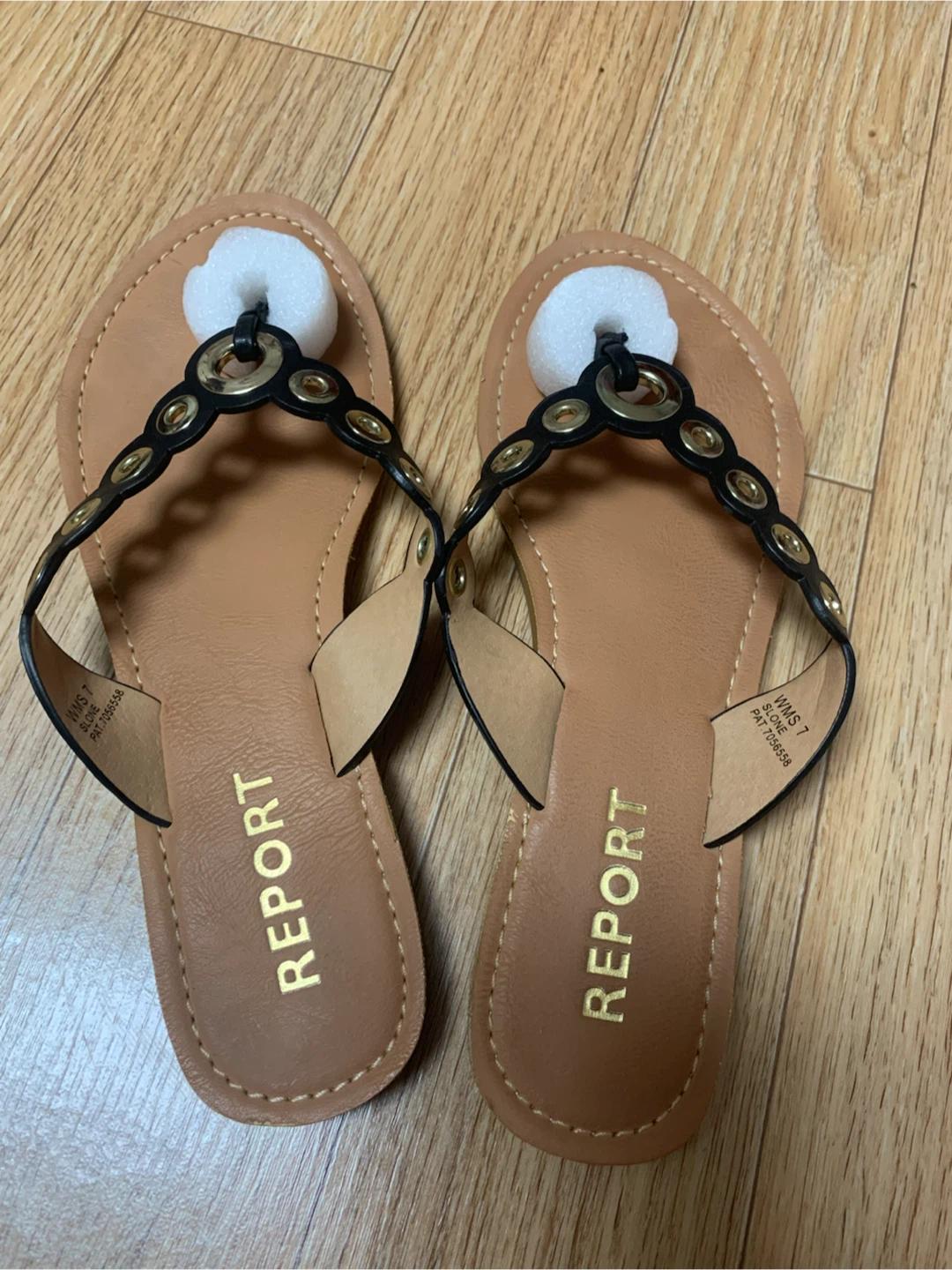 REPORT 블랙 쪼리 샌들 3