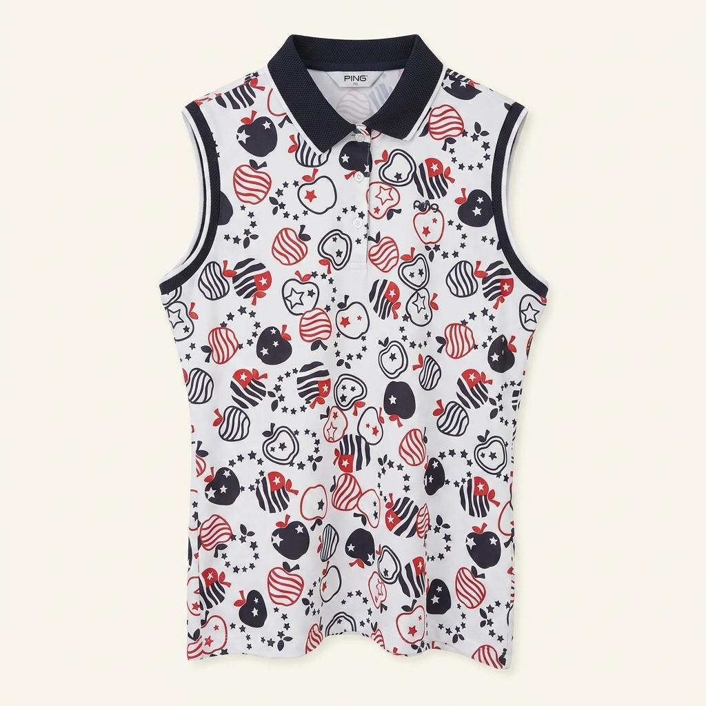 핑 여성 여름 스판끼 골프 민소매카라티 화이트90 (HU45926) 1