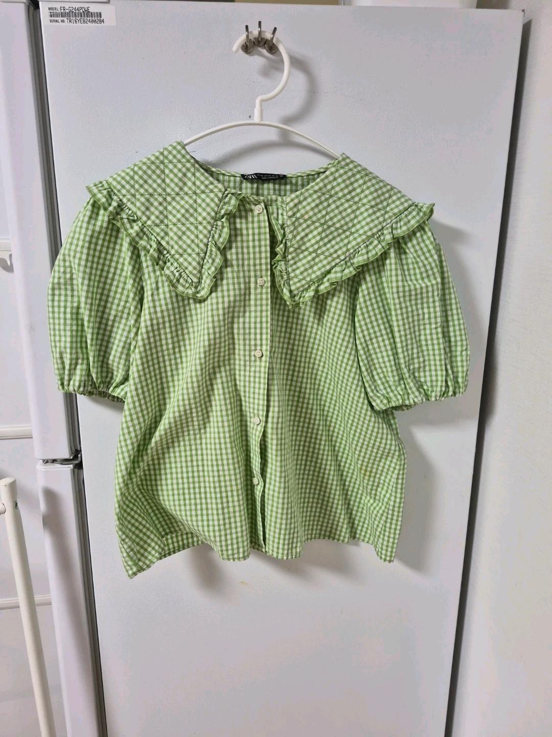 ZARA 자라 세일러 블라우스 체크 2