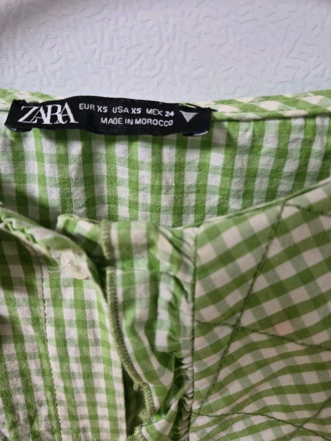 ZARA 자라 세일러 블라우스 체크 4