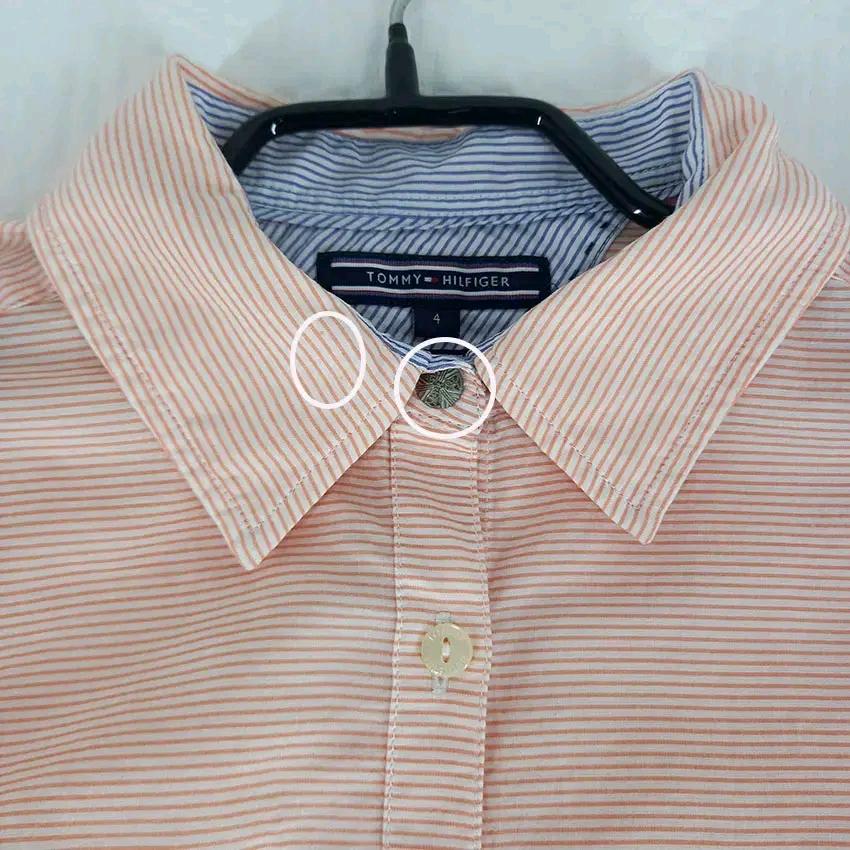 타미힐피거 여성 핏티드 플림지 단가라셔츠 오렌지 (HU12878) 10
