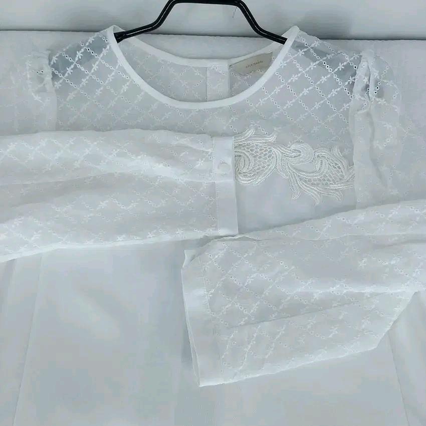 아나카프리 여성 자수 시스루 쉬폰블라우스 화이트 S (HU13445) 6