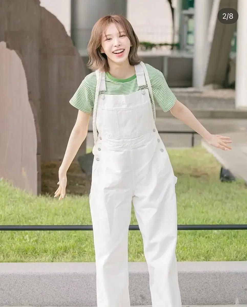 Re_L 리엘 화이트 멜빵 바지 데님 6