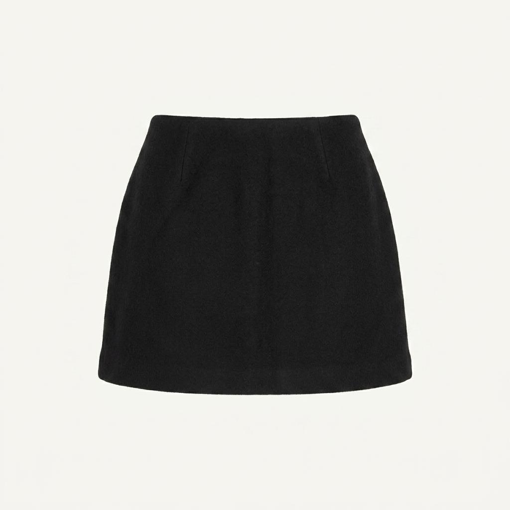 라티젠 울 블렌드 베이직 미니스커트 블랙 1