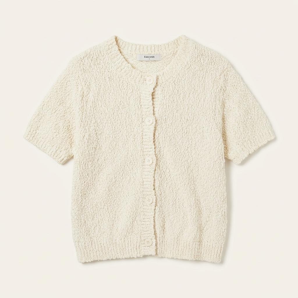 에잇세컨즈 부클 반팔 카디건 아이보리 1