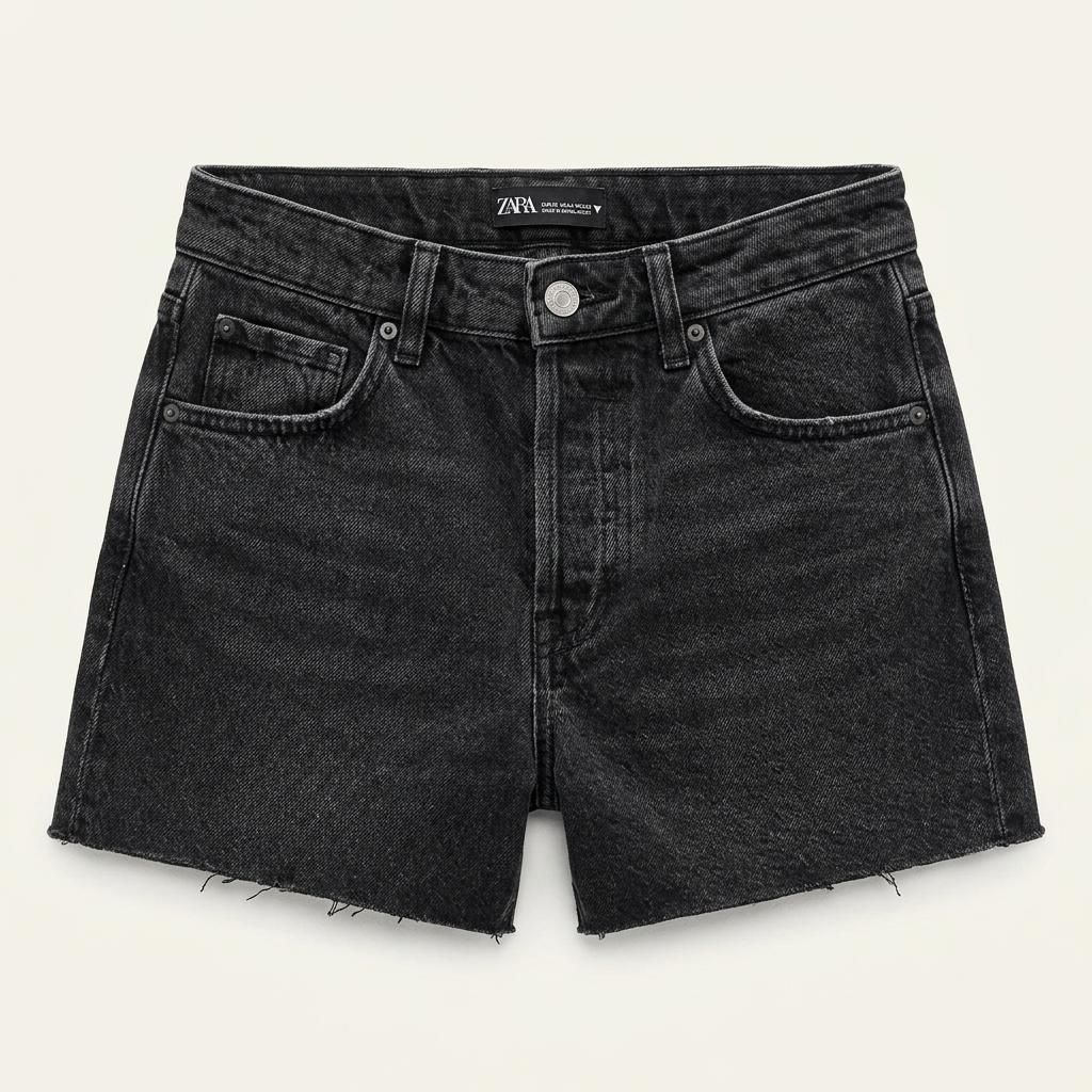 ZARA 블랙 데님 숏팬츠 EUR36 1