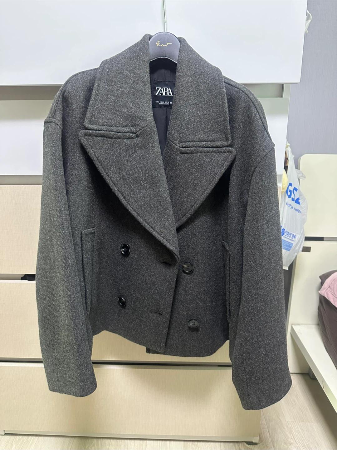 자라 더블 코트 회색 M 2