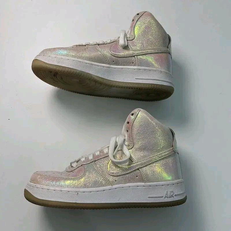 NIKE 에어포스 1 하이탑 실버 메탈릭 스니커즈 230 3