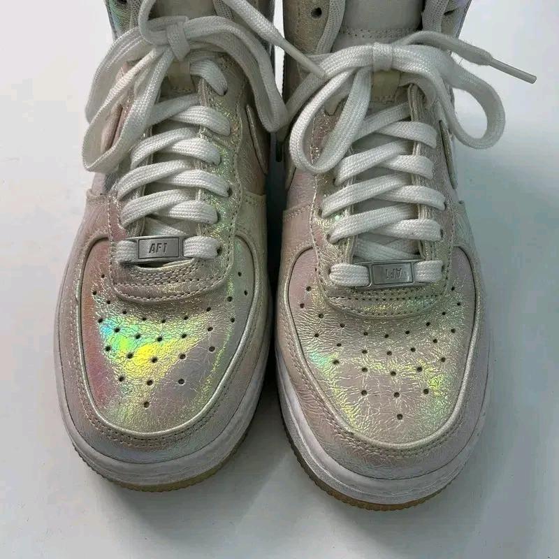 NIKE 에어포스 1 하이탑 실버 메탈릭 스니커즈 230 5