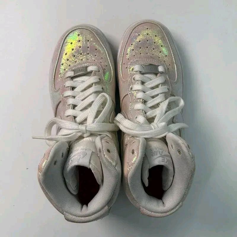 NIKE 에어포스 1 하이탑 실버 메탈릭 스니커즈 230 6