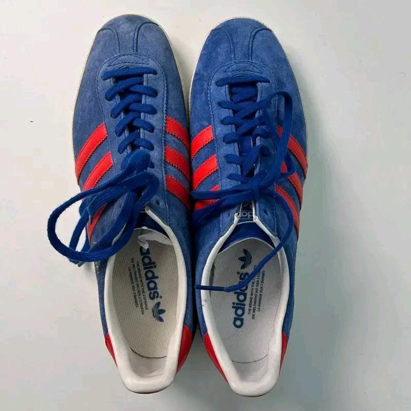 ADIDAS 가젤 스웨이드 블루 레드 스니커즈 265 6