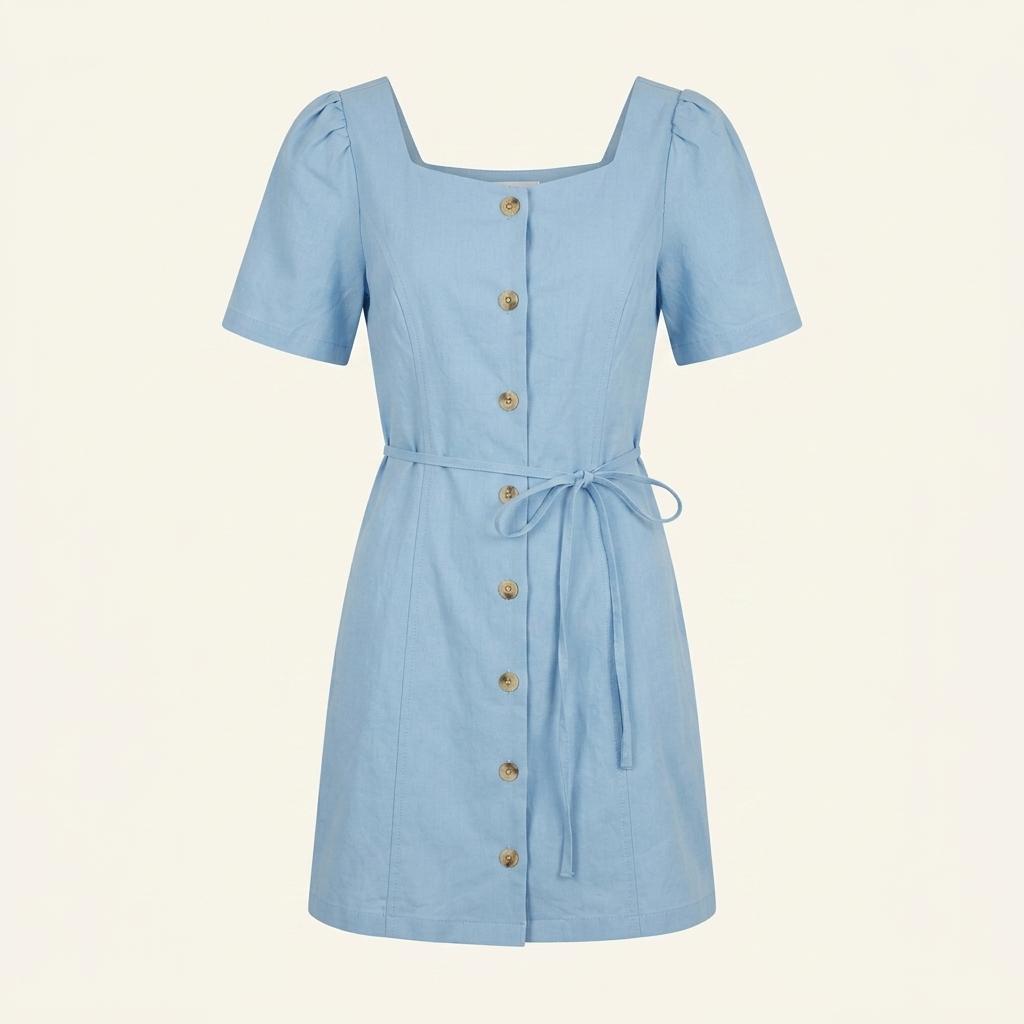 mixxo 스퀘어넥 버튼 미니 원피스 1
