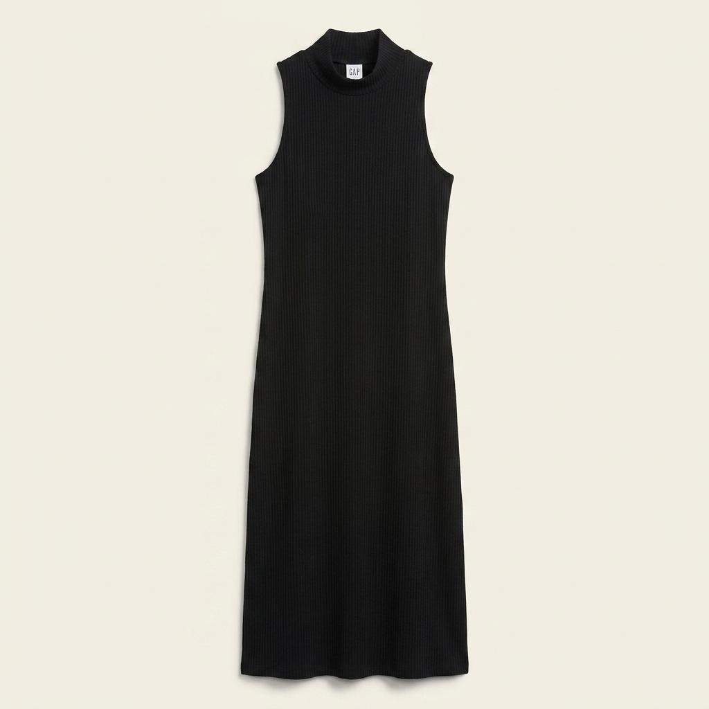 GAP 갭 블랙 골지 민소매 미디 원피스 1