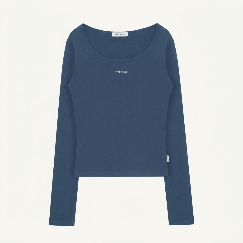 미레코 basic logo  t vintage blue 1